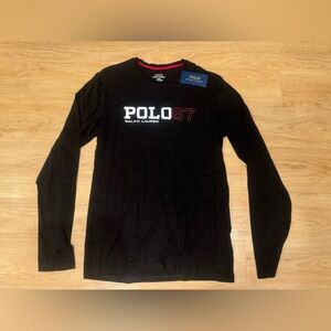 Polo Ralph Lauren Men’s Polo RL 67 Loungewear Long Sleeve T-Shirt Tee Black S-XL